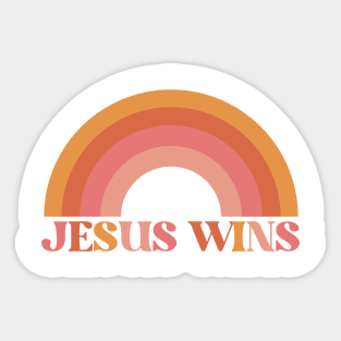 Jesus Wins - Inspirational Christian Quote Sticker